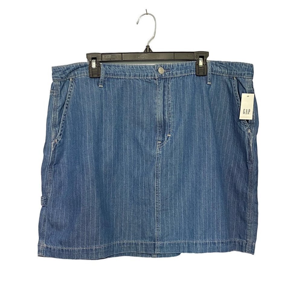 NWT‎ Gap Striped Denim Utility Mini Skirt with Four Pockets Size 20/35